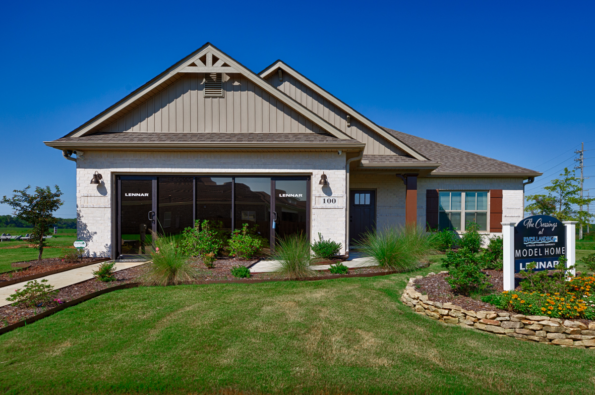 The Crossings at River Landing's project front elevation photo.